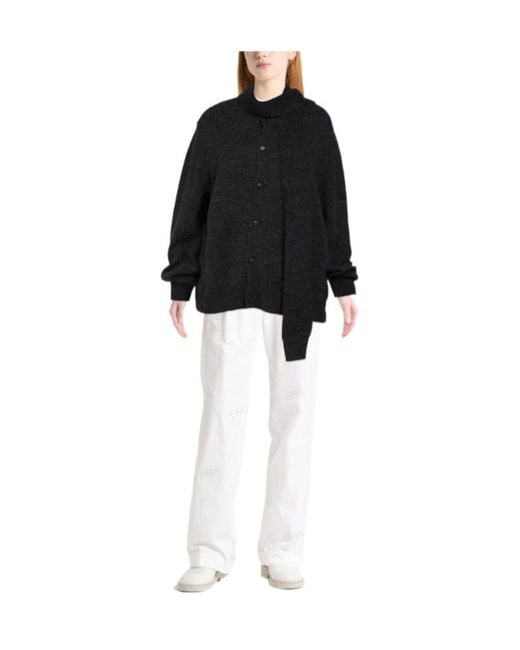 MM6 by Maison Margiela Black Midweight Knit Crew Neck Sweater
