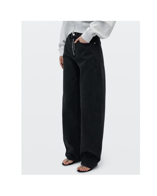 Alexander Wang Blue Mid-Rise Loose-Fit Jeans