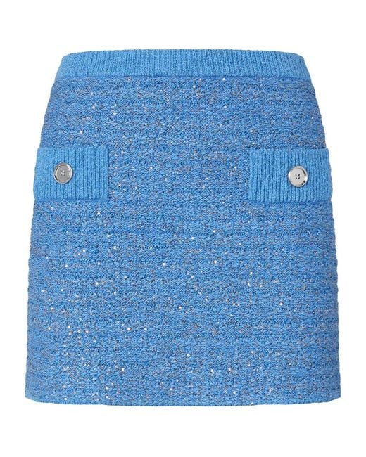 Pinko Blue Miletto Knitted Mini Skirt