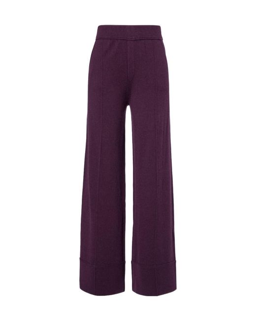 Jardin Des Orangers Purple Wool And Cashmere Wide-Leg Pants
