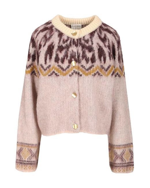 Forte Forte Women's Pink Jacquard Cardigan