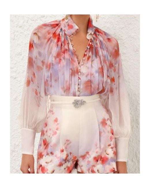Zimmermann Pink Crush Smock Blouse