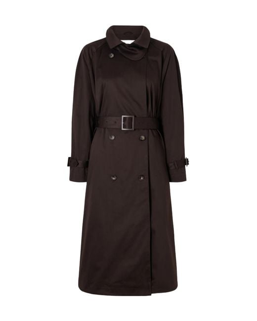 Nour Hammour Black Double-Breasted Trench Coat