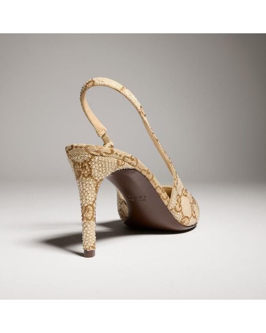 Gucci Metallic Donna Crystal Slingback Pump