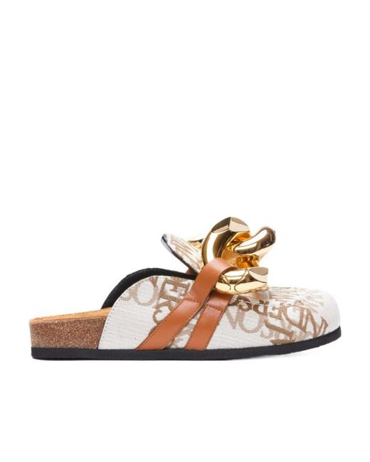 J.W. Anderson White Logo Muller Shoes