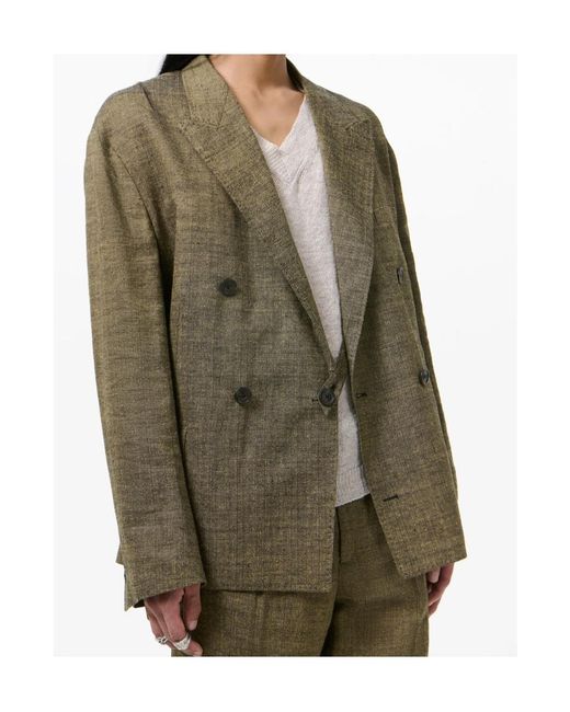 Our Legacy Green Halt Double-Breasted Blazer for men