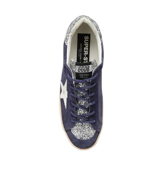 Golden Goose Deluxe Brand Blue Superstar Glittered Low-Top Sneakers