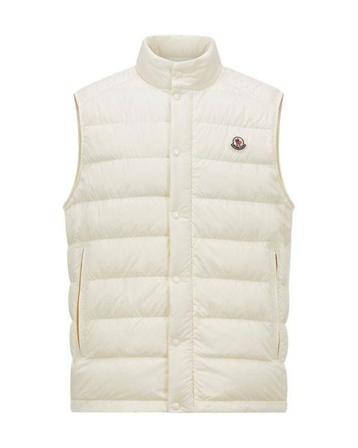 Moncler White Barthe Logo Patch Padded Vest for men
