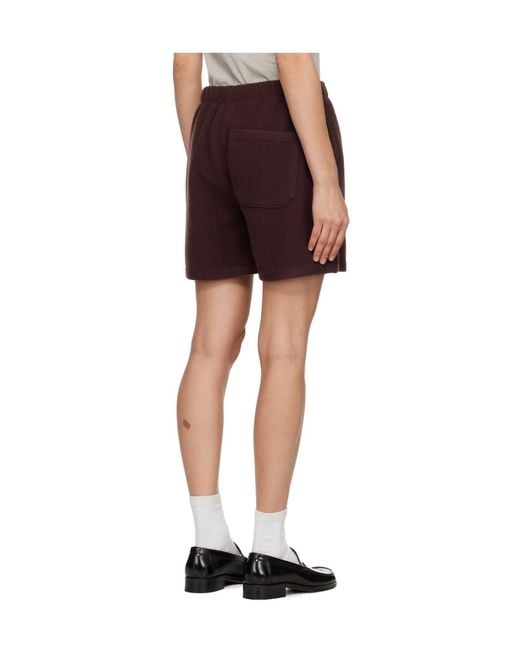 Rier Red Wool Fleece Shorts for men