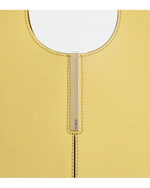 Tod's Yellow Logo Engraved Mini Shopping Bag