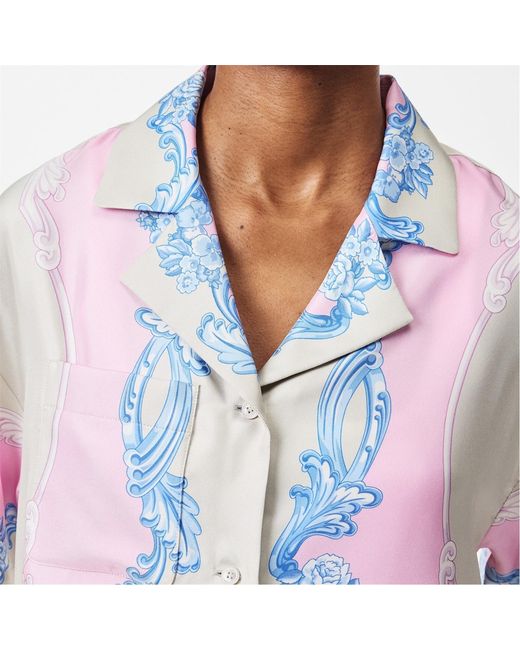 Versace Blue Short Sleeve Shirt