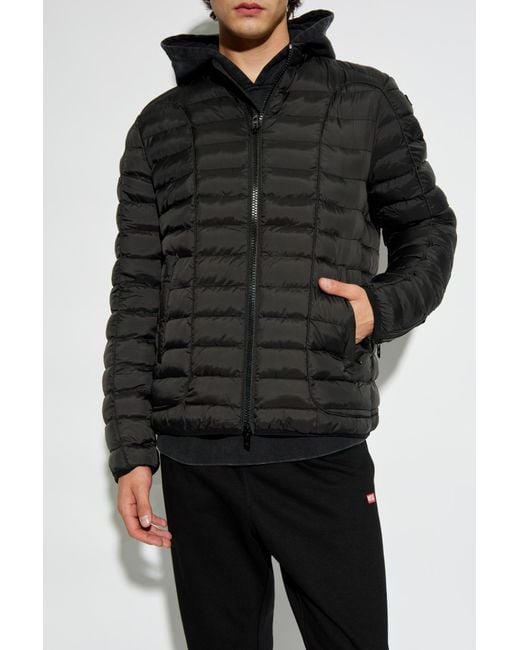 DIESEL Black Long-Sleeved Quilted Cotton Clothes for men