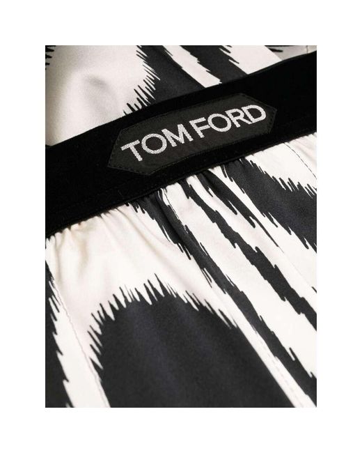 Tom Ford Black Abstract Printed Wide Leg Pj Trousers for men
