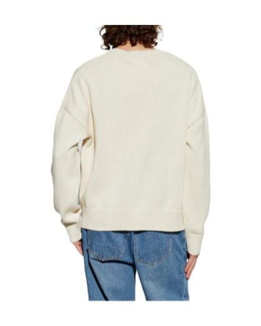 AllSaints White Crossed Logo Knitted Sweater