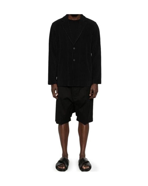 Homme Plissé Issey Miyake Black Homme Plissé Issey Miyake Pleated Single-Breasted Blazer for men