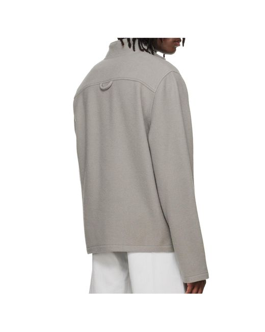 Rier Gray Long-Sleeved Casual Jacket for men