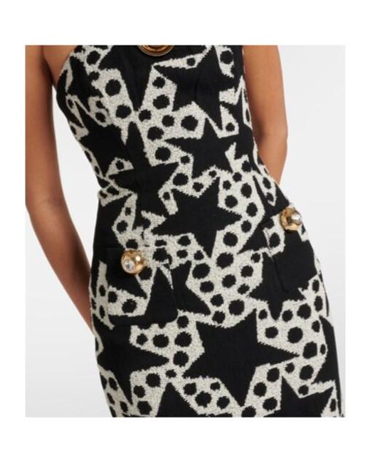 Area Black Crystal-Embellished Jacquard Maxi Dress