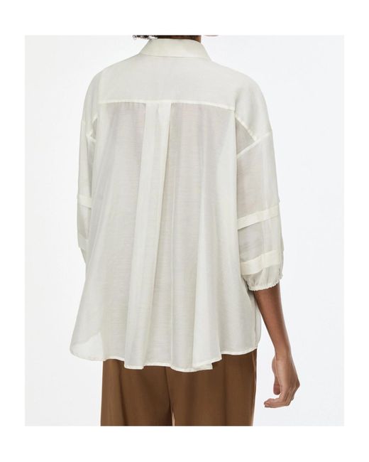 iBlues White Silk-Blend Shirt