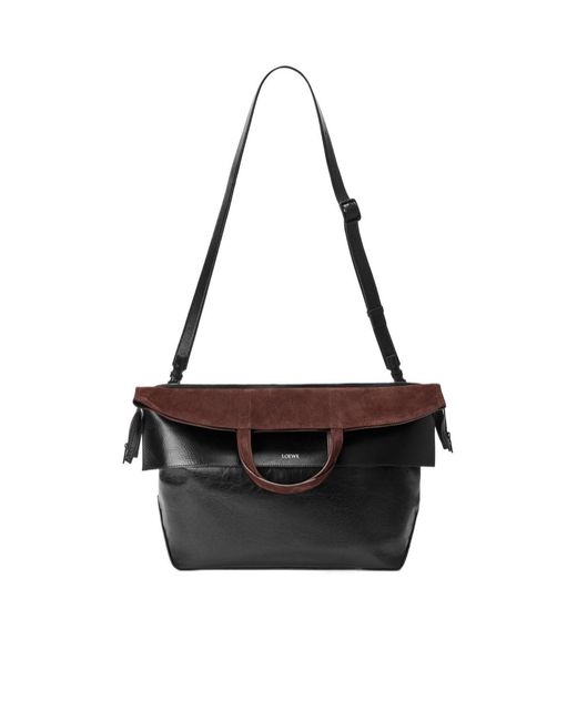 Loewe Black Logo Print Shoulder Bag for men