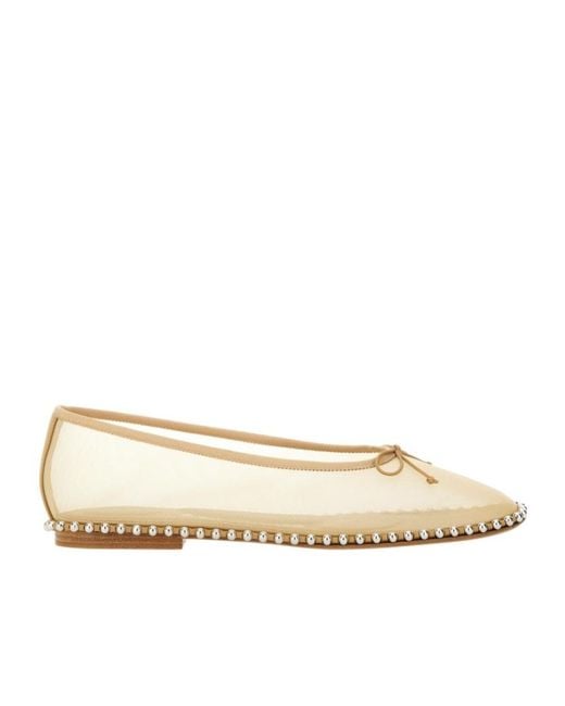 Alexander Wang Natural Studded Mesh Flat Shoes