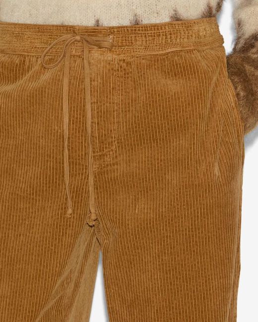 Isabel Marant Brown Corduroy Drawstring Pants for men