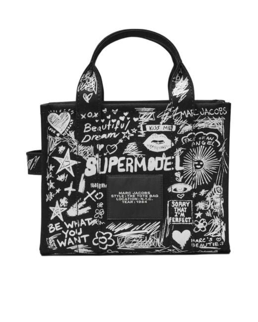 Marc Jacobs Black The Punk Scribble Small Tote Bag