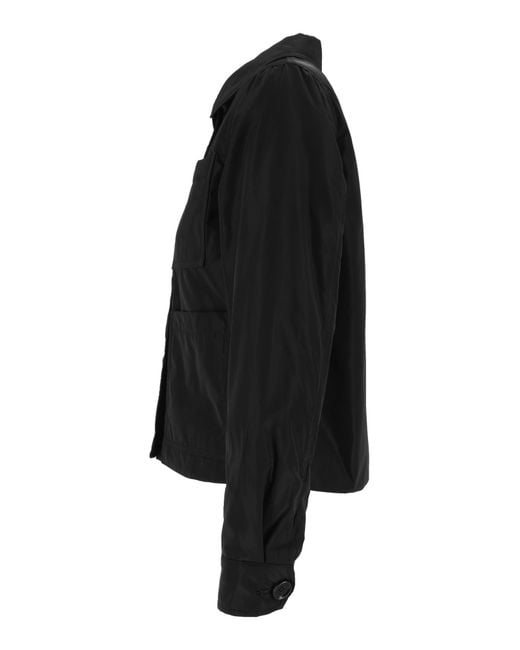 Aspesi Black Button-Up Patch-Pocket Jacket