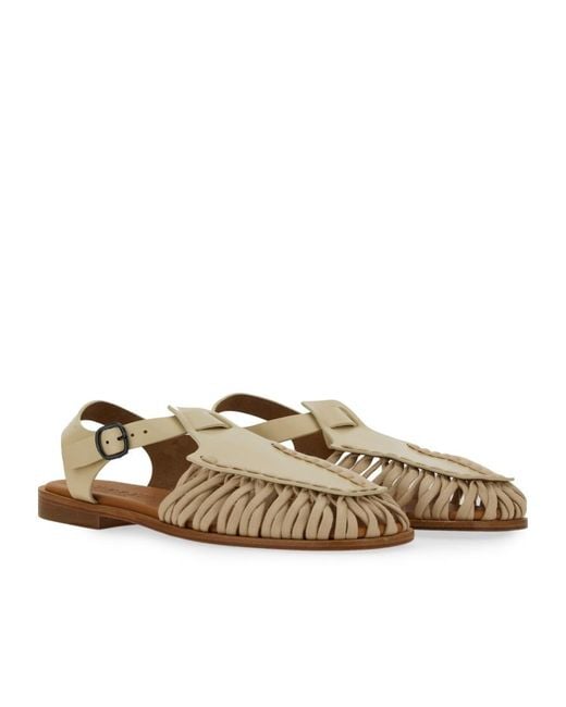 Hereu Brown Logo Flat Sandals