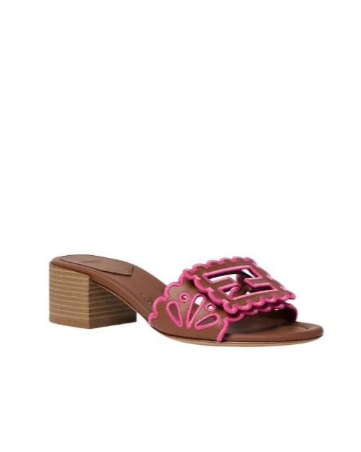 Fendi Pink Scalloped Sandals