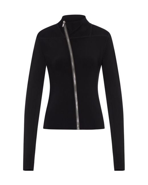 Rick Owens Blue High-Neck Zipped Jacket
