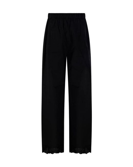 By Malene Birger Black Wide-Leg Casual Pants