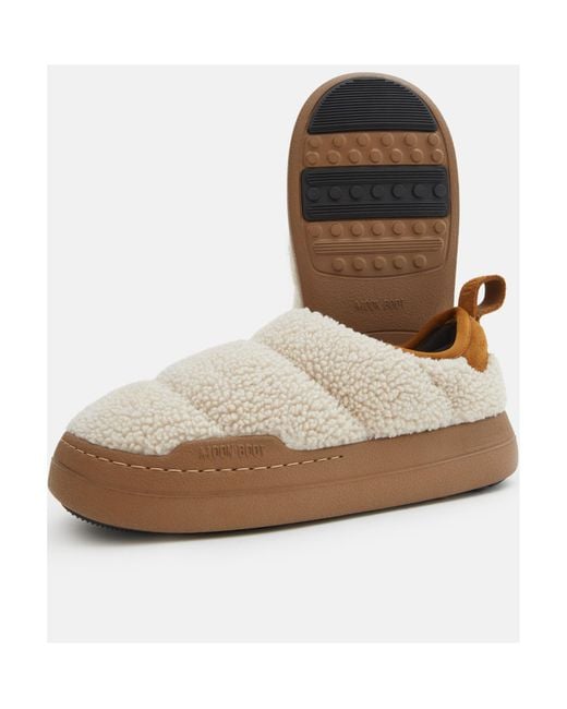 Moon Boot Brown Puffer Fleece Boots