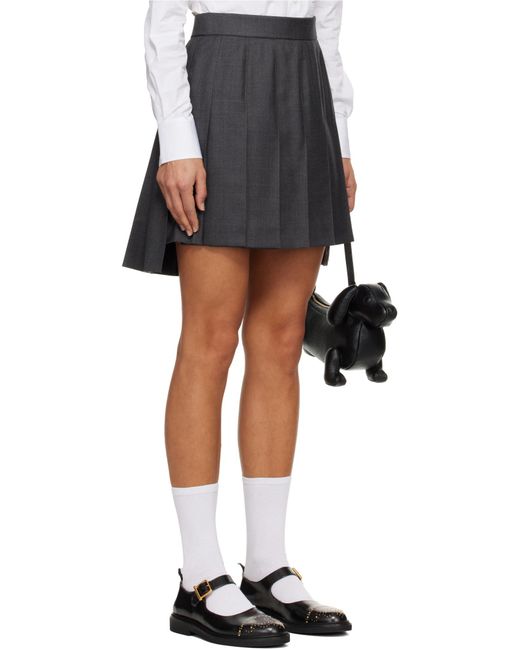 Thom Browne Blue Pleated Mini Skirt