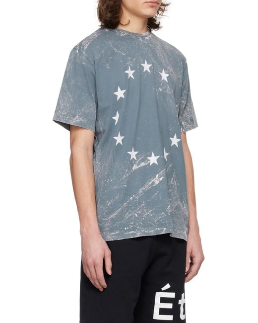 Etudes Studio Gray Star-Print Cotton T-Shirt for men