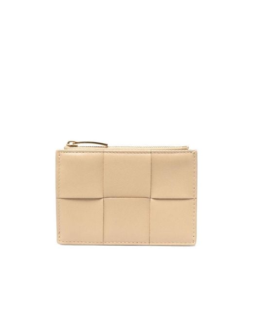 Bottega Veneta Natural Cassette Zippered Card Case