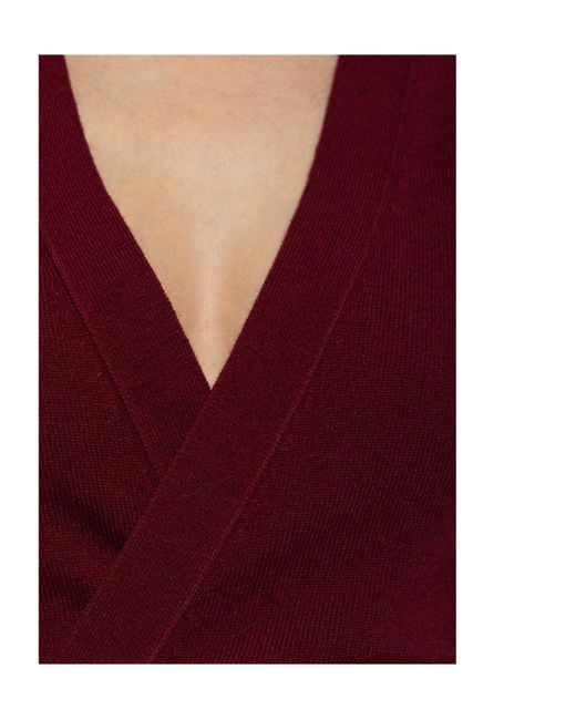 DSquared² Red V-Neck Tie-Front Dress