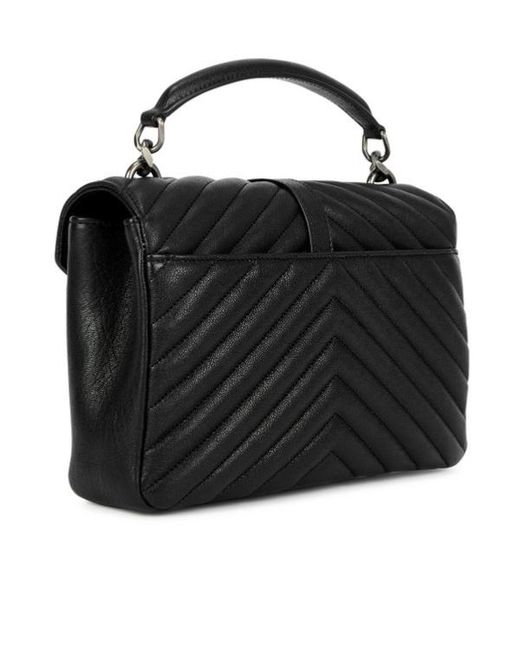 Saint Laurent Black College Medium Leather Shoulder Bag