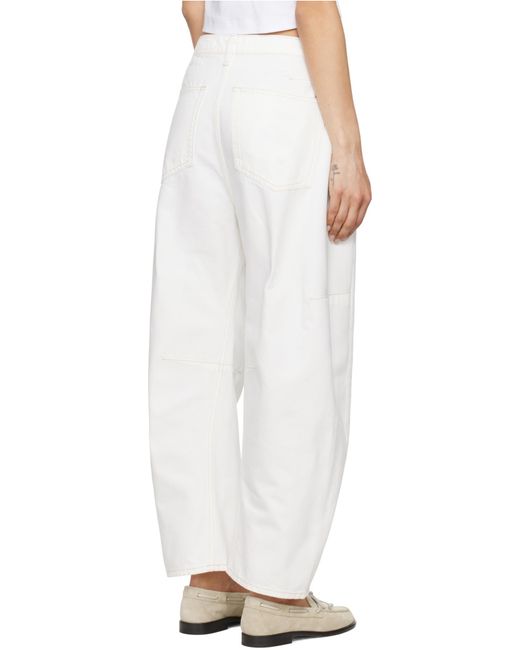 Rag & Bone White Denim Shorts With Belt Loops