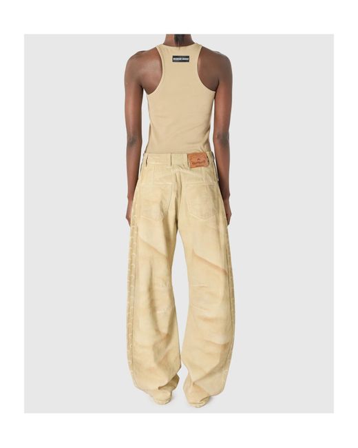 MARINE SERRE Natural Logo Moon Ribbed Tank Top