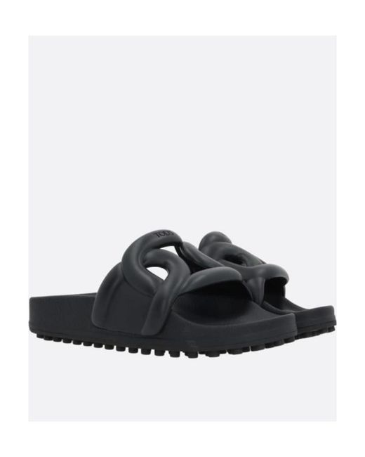 Tod's Black Cut-Out Logo-Detail Slides
