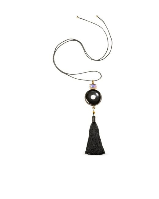 Jennifer Behr White Tassel Dakota Necklace
