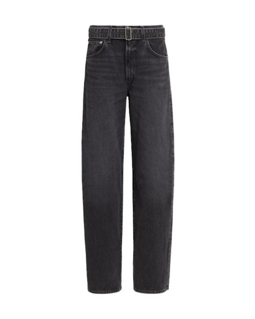 Agolde Blue Tapered Hem Wide-Leg Jeans
