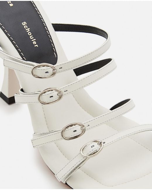 Proenza Schouler White Square Strappy Buckled Sandals