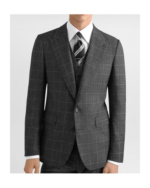Dolce & Gabbana Black Single-Breasted Tailored Suit for men