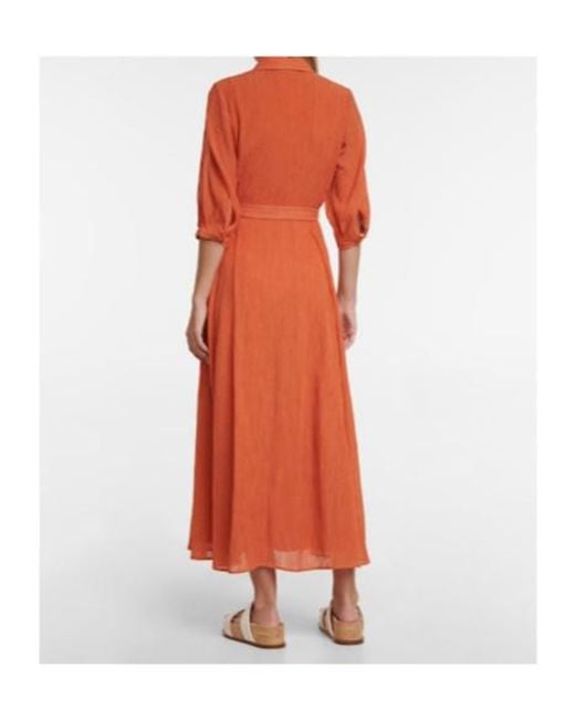 Gabriela Hearst Orange Shirt Dress