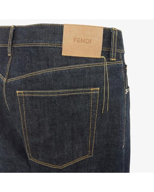 Fendi Blue Long Jeans for men
