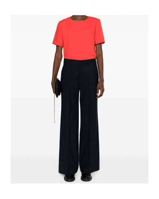 P.A.R.O.S.H. Blue Virgin Wool Straight-Leg Trousers