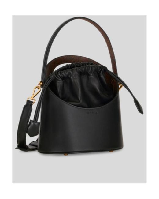 Etro Black Saturno Bucket Shoulder Bag