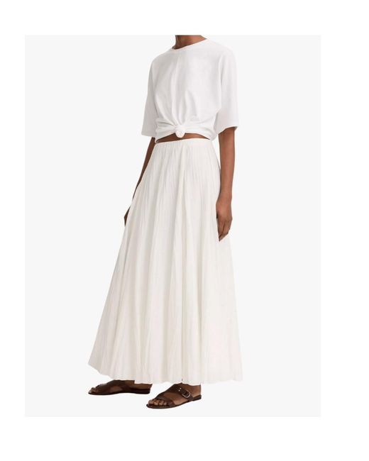 Vince White Crinkled Maxi Skirt