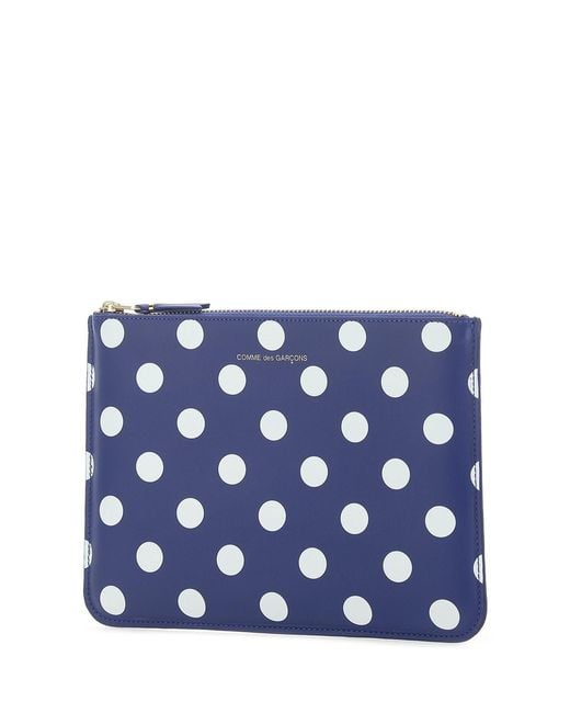 Comme des Garçons Blue Comme Des Garçons Wallet Polka Dot Clutch Bag for men
